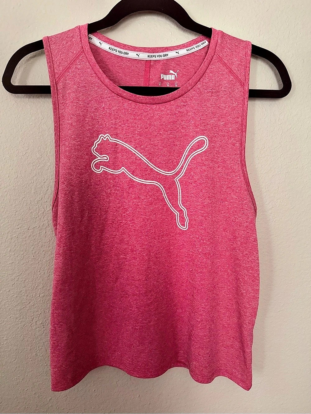 Puma Essential Heather Tank Athletic Tank Pink Size Medium